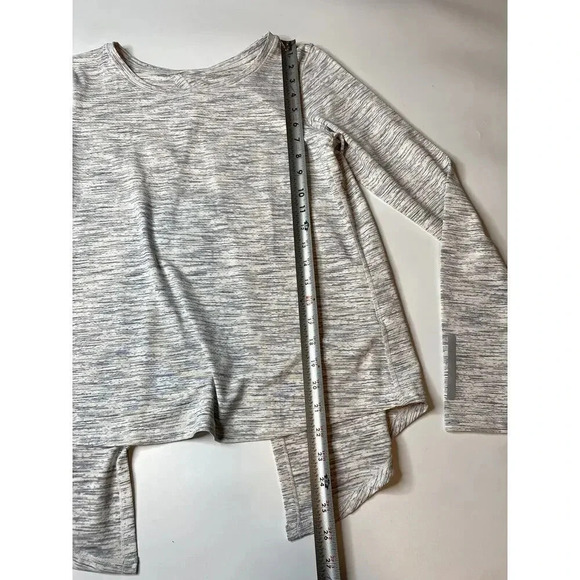 ZYIA Namaste Top Open Tie Back Long Sleeve Heather Gray Size Large - Picture 4 of 9